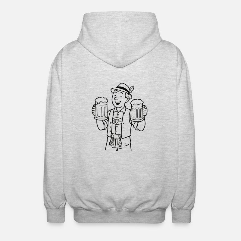 Bierjunge - Unisex Kapuzenjacke - Hellgrau meliert
