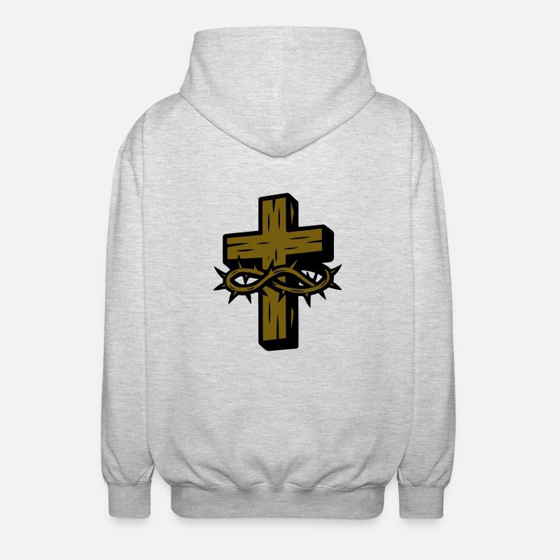 Croix Couronne d’épines Symbole - Veste à capuche unisexe - gris clair chiné