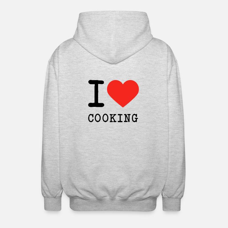 J'adore cuisiner - Veste à capuche unisexe - gris clair chiné