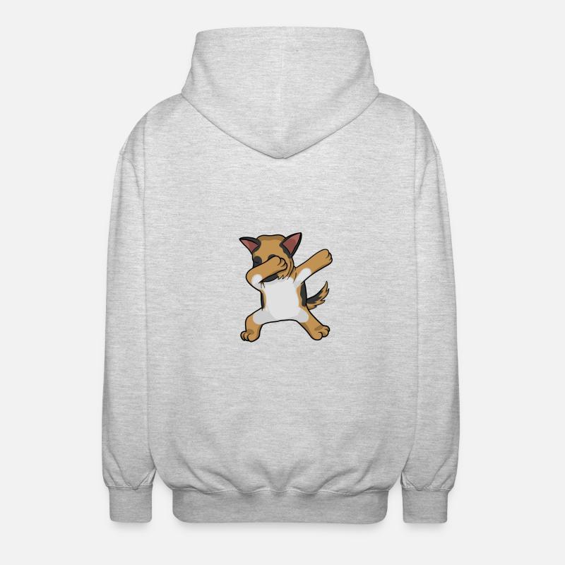 Schäferhund dabbing german sheperd - Unisex Kapuzenjacke - Hellgrau meliert