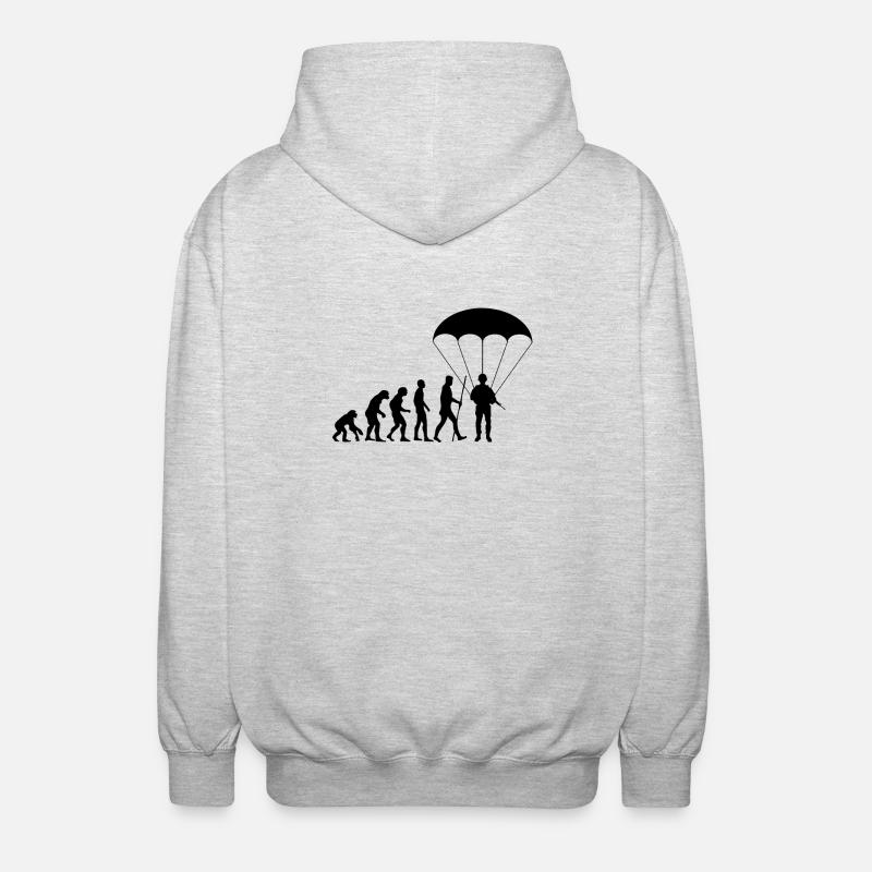 Evolution paratrooper parachutist - Unisex Hooded Jacket - light heather grey