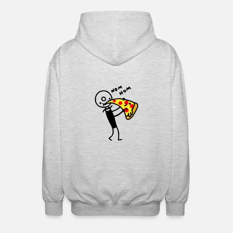 Pizza cutter eats pizza - Unisex Hooded Jacket - light heather grey