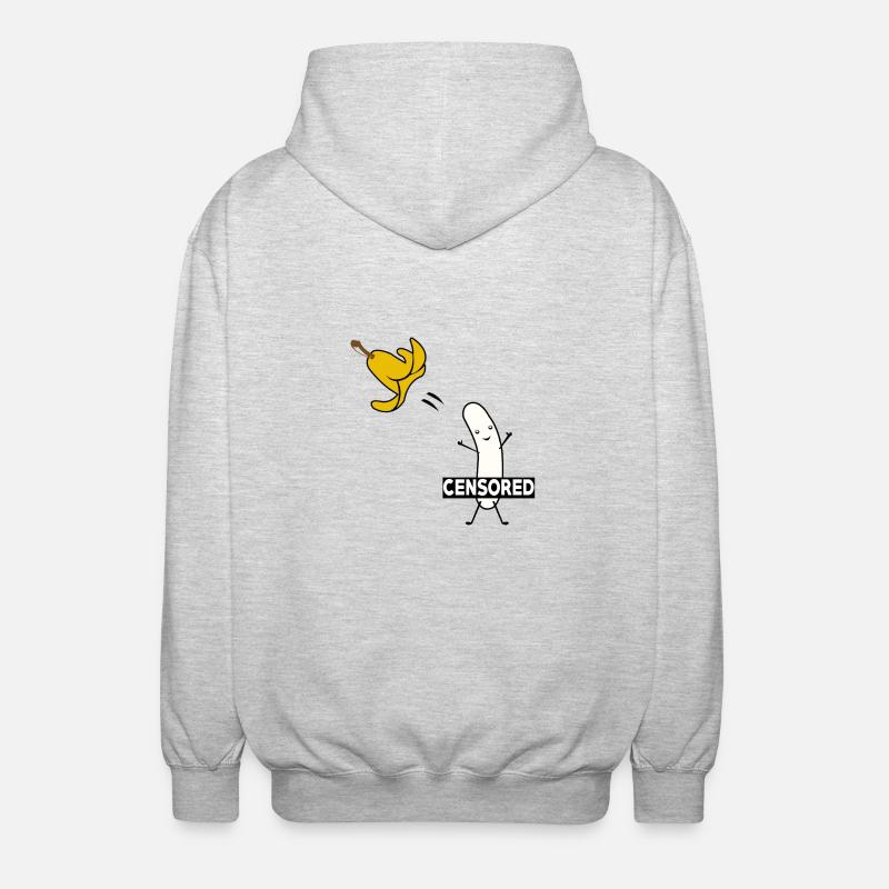 STRIPTEASE BANANA FUNNY COMIC - Unisex Hooded Jacket - light heather grey