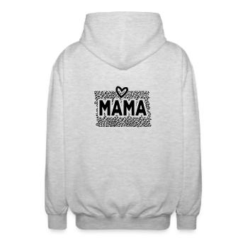 Mama - Unisex Kapuzenjacke - Hellgrau meliert - Hinten - AI Model Male 185 light (185cm)