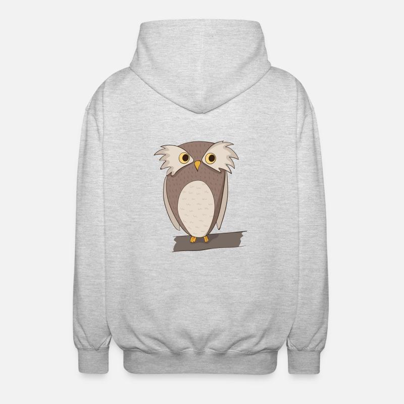 Eule Comic - Unisex Kapuzenjacke - Hellgrau meliert