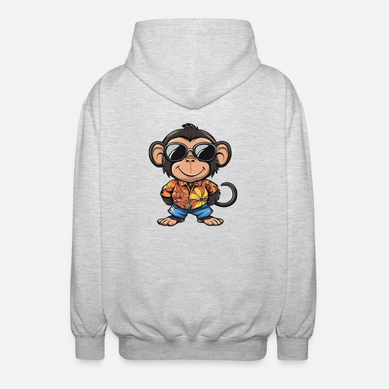 Monkey Comic Vacances - Veste à capuche unisexe - gris clair chiné