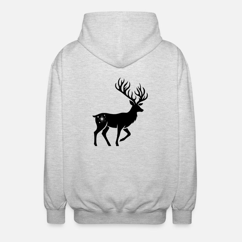 Silhouette de cerf Noël - Veste à capuche unisexe - gris clair chiné