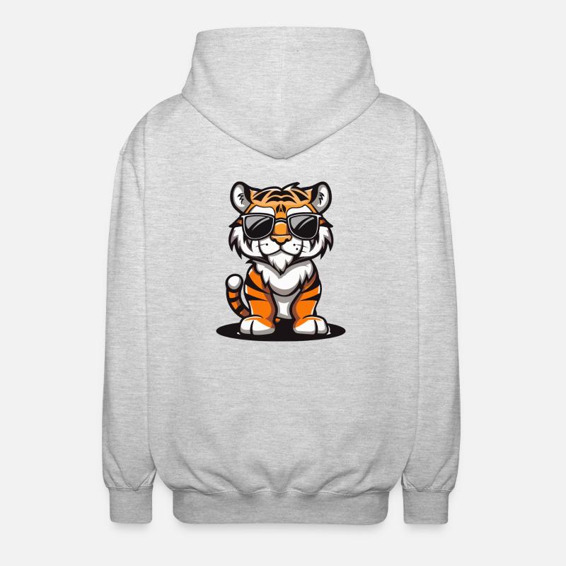 Tiger Comic Cool - Unisex Kapuzenjacke - Hellgrau meliert