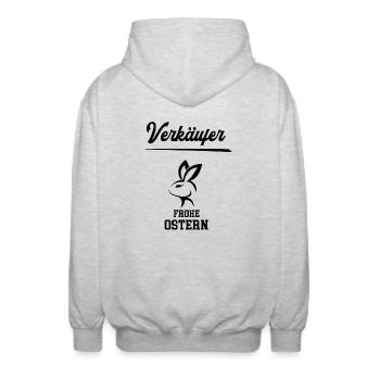 Verkäufer Ostern Geschenk Einzelhandel Verkauf - Unisex Kapuzenjacke - Hellgrau meliert - Hinten - AI Model Male 185 light (185cm)