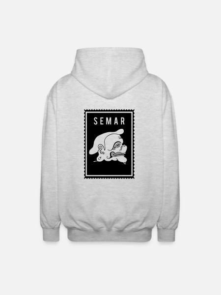 Semar - Wayang - Unisex Hooded Jacket - light heather grey