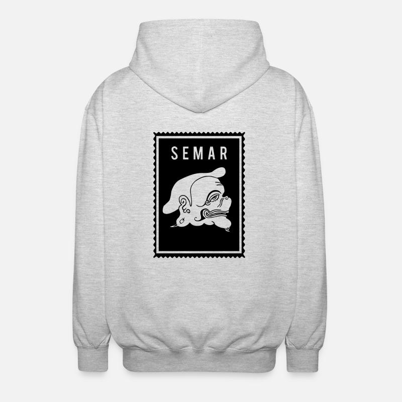 Semar - Wayang - Unisex Kapuzenjacke - Hellgrau meliert