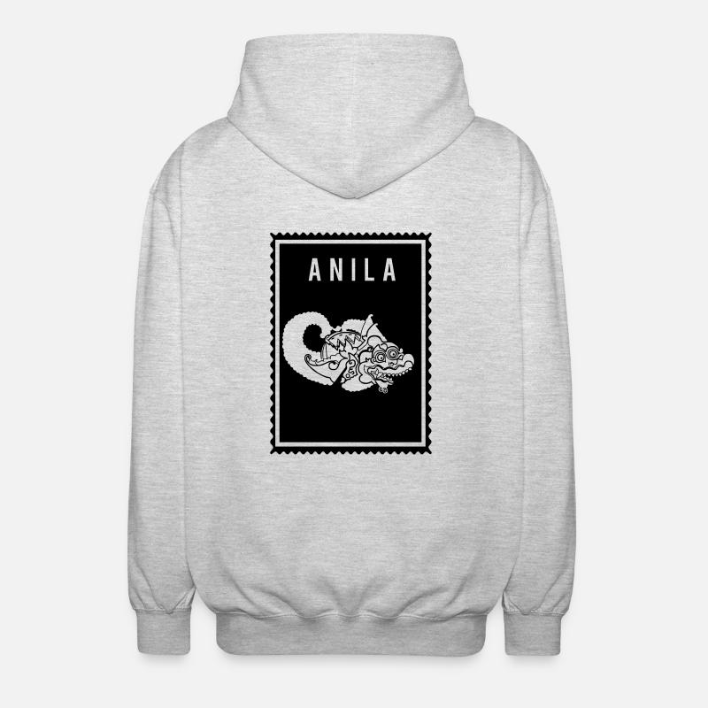 Anila - Wayang - Unisex Kapuzenjacke - Hellgrau meliert