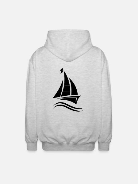 Sailing Sailboat Sailing Certificate - Unisex Hooded Jacket - light heather grey