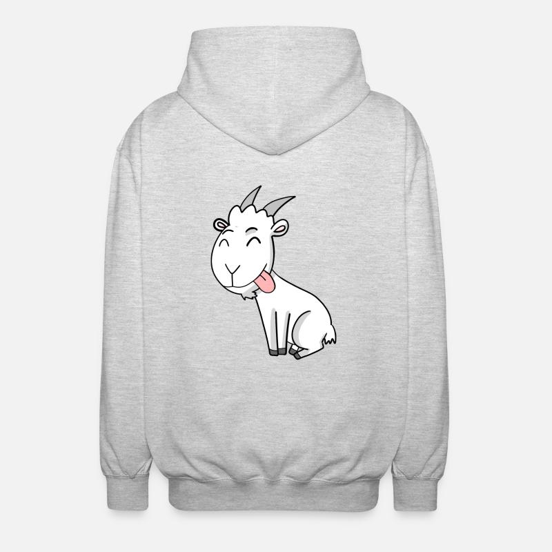 Ziege Ziegenbock Bock - Unisex Kapuzenjacke - Hellgrau meliert
