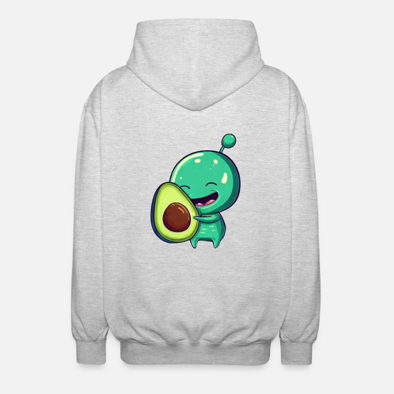 Green Alien Avocado: Fusion exotique - Veste à capuche unisexe - gris clair chiné