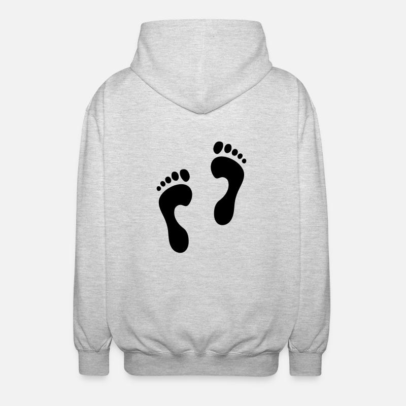 Fußabdrücke 2 - Unisex Kapuzenjacke - Hellgrau meliert