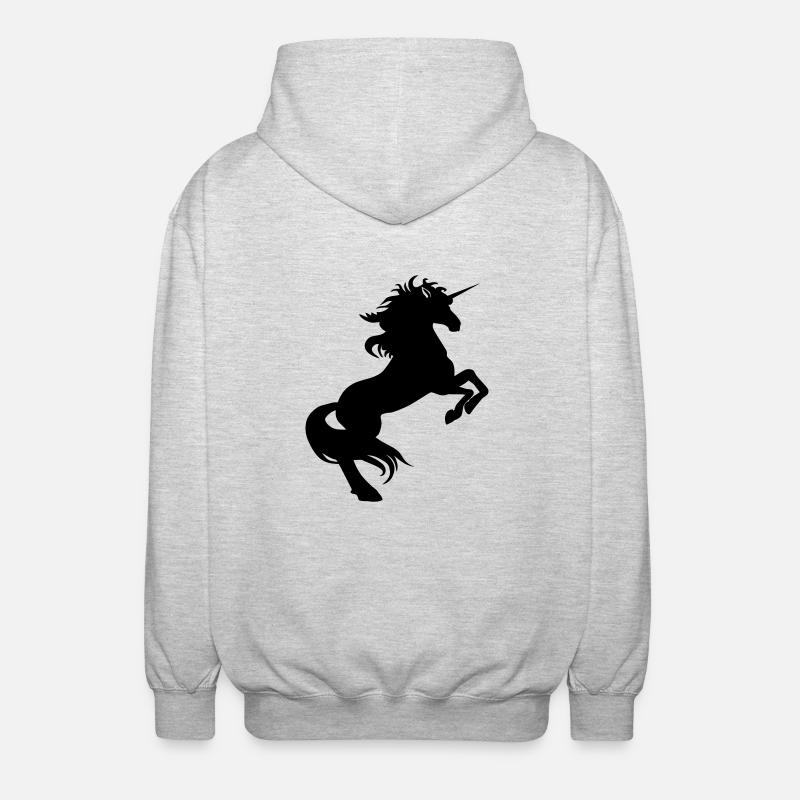 Einhhorn steigend kl - Unisex Kapuzenjacke - Hellgrau meliert