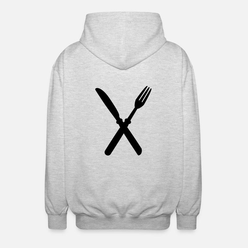 fork_and_kinfe - Veste à capuche unisexe - gris clair chiné