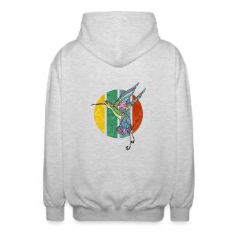 Humming-bird - Unisex Hooded Jacket - light heather grey - Back - AI Model Male 185 light (185cm)