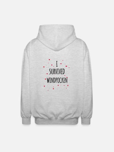 I survived Windpocken 2c - Unisex Kapuzenjacke - Hellgrau meliert