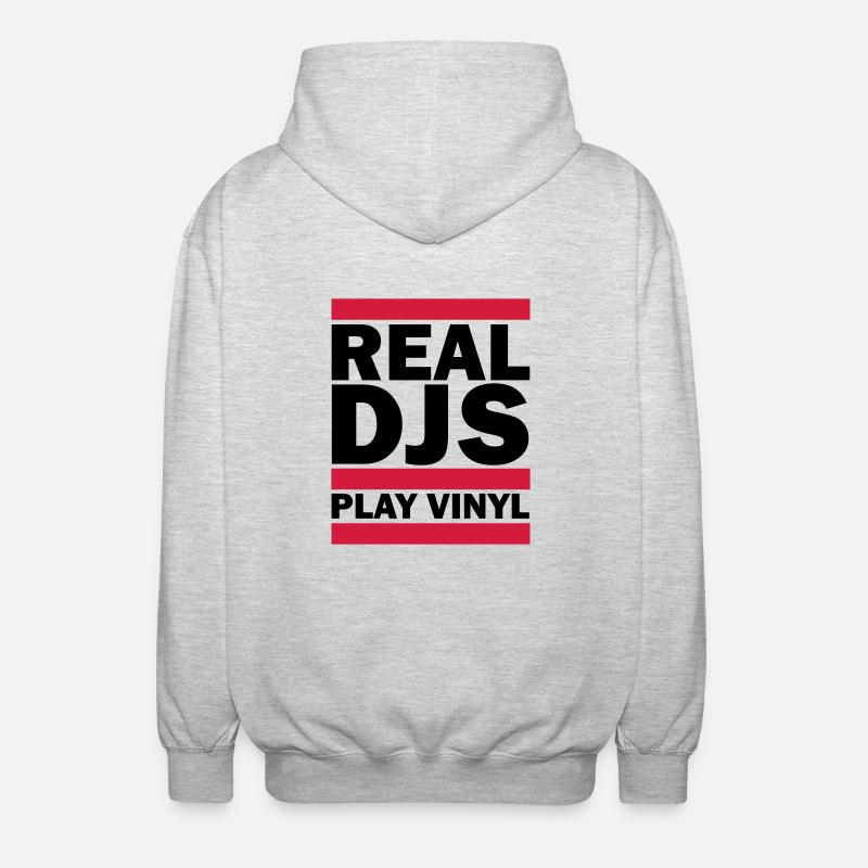 Real DJS PLAY VINYL - Veste à capuche unisexe - gris clair chiné