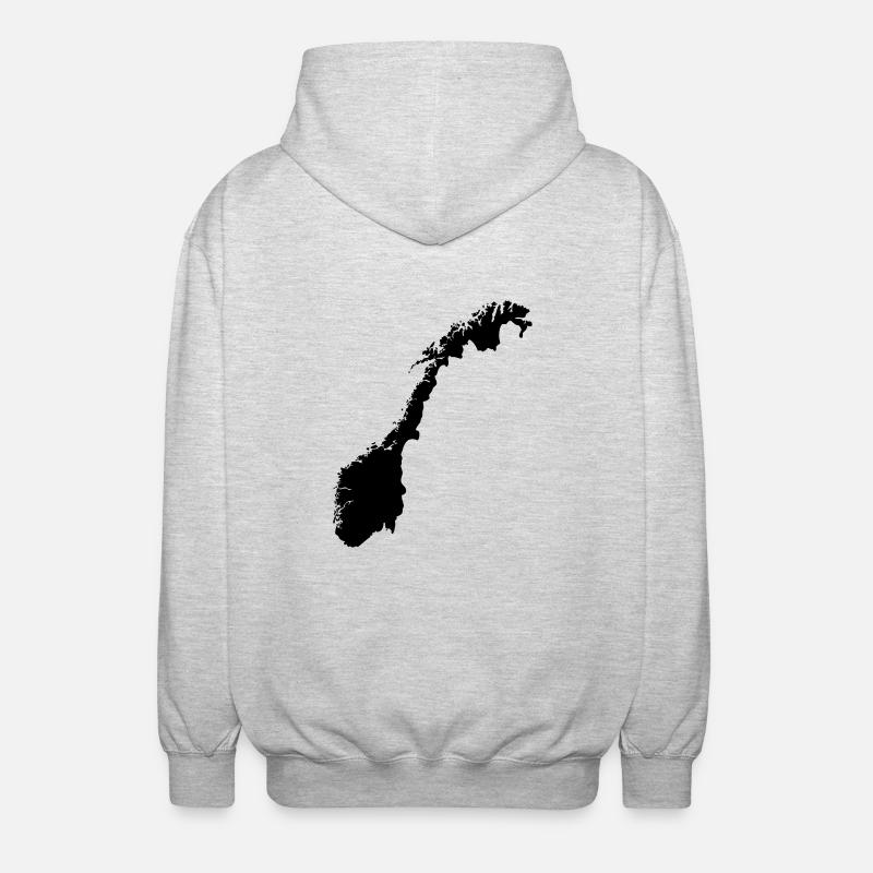 Norwegen - Unisex Kapuzenjacke - Hellgrau meliert