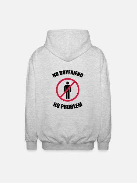 no_boyfriend_no_problem - Unisex Hooded Jacket - light heather grey