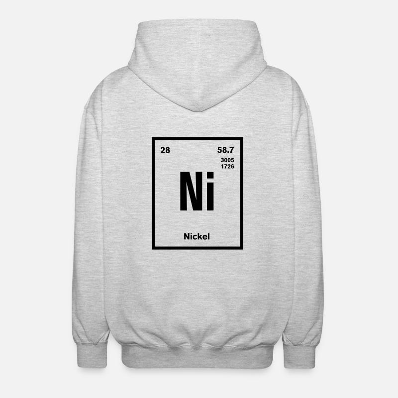 Nickel Element im Periodensystem - Unisex Kapuzenjacke - Hellgrau meliert