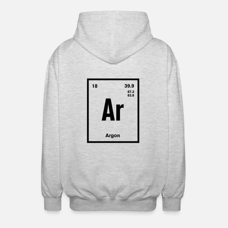 Argon Element im Periodensystem - Unisex Kapuzenjacke - Hellgrau meliert