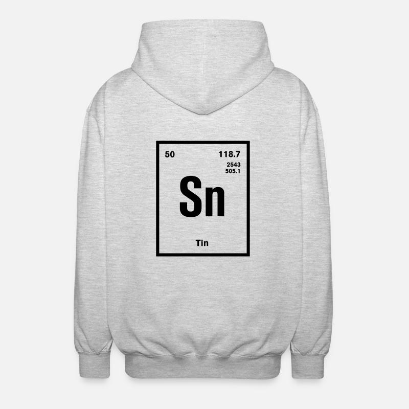 Tin Element im Periodensystem - Unisex Kapuzenjacke - Hellgrau meliert