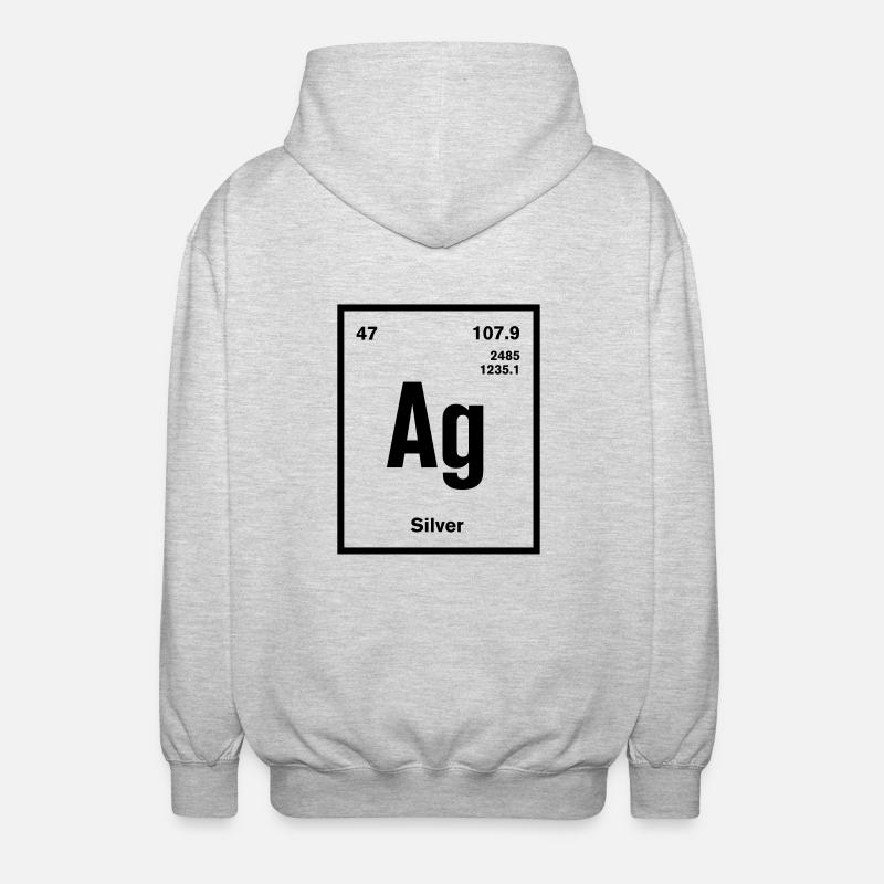 Silver Element im Periodensystem - Unisex Kapuzenjacke - Hellgrau meliert