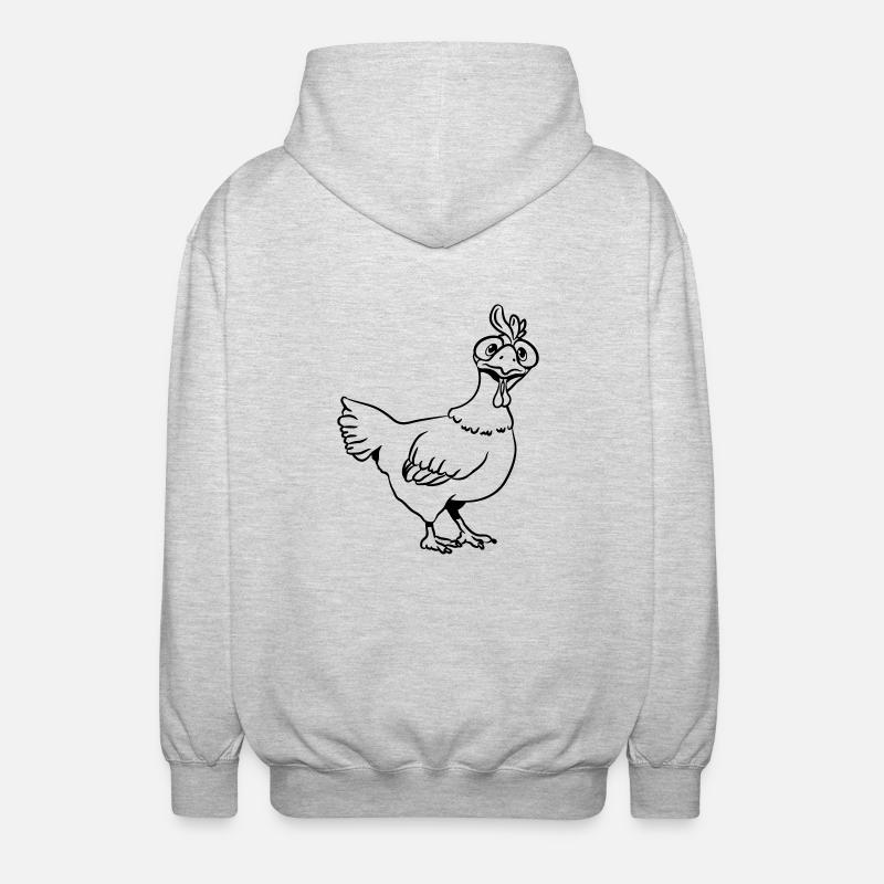 Poulet drôle stupide - Veste à capuche unisexe - gris clair chiné
