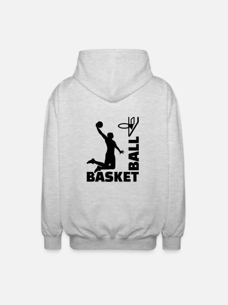 Basketball - Veste à capuche unisexe - gris clair chiné