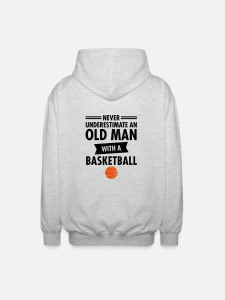 Old Man - Basketball - Unisex Hooded Jacket - light heather grey