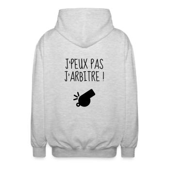 Arbitre / Arbitrage / Sport / Sifflet - Veste à capuche unisexe - gris clair chiné - Dos - AI Model Male 185 light (185cm)