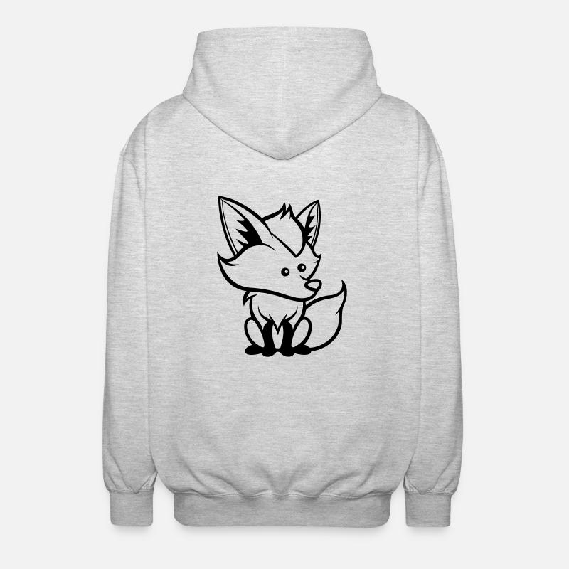 fuchs comic tier - Unisex Kapuzenjacke - Hellgrau meliert