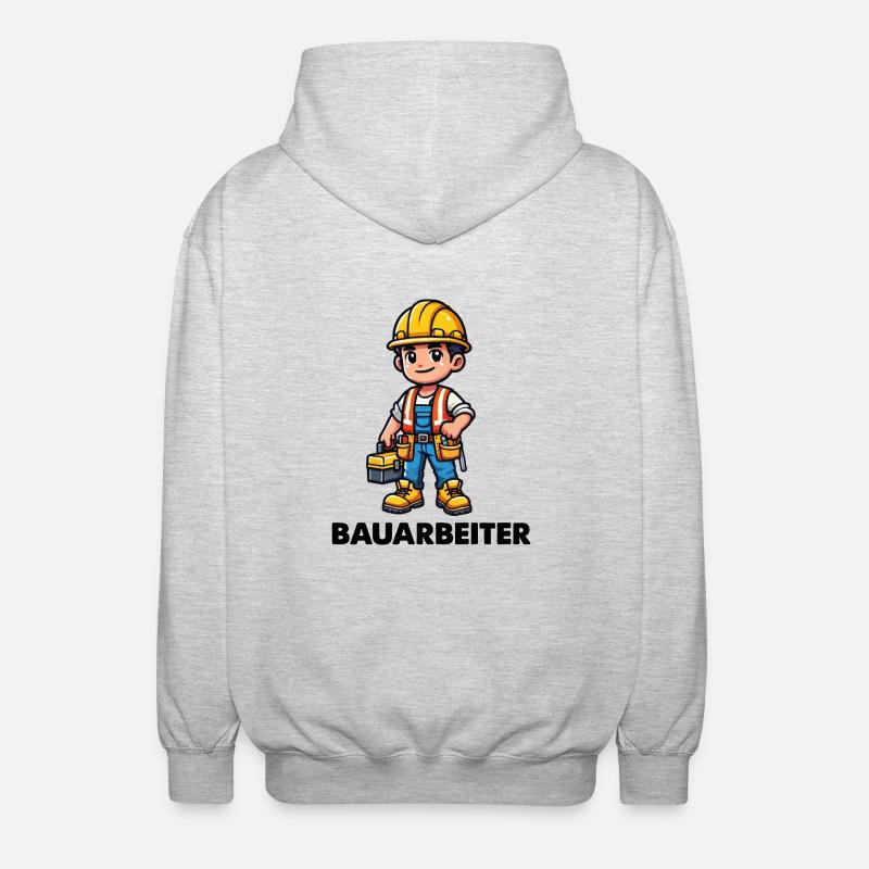 Construction worker - Unisex Hooded Jacket - light heather grey