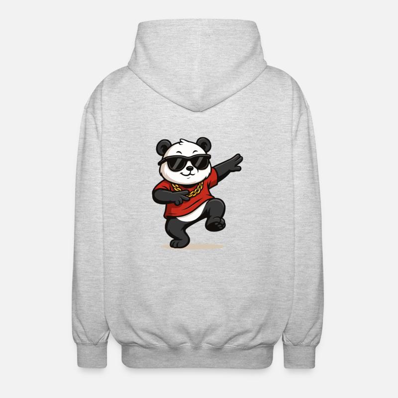 Panda Comic Dance - Veste à capuche unisexe - gris clair chiné
