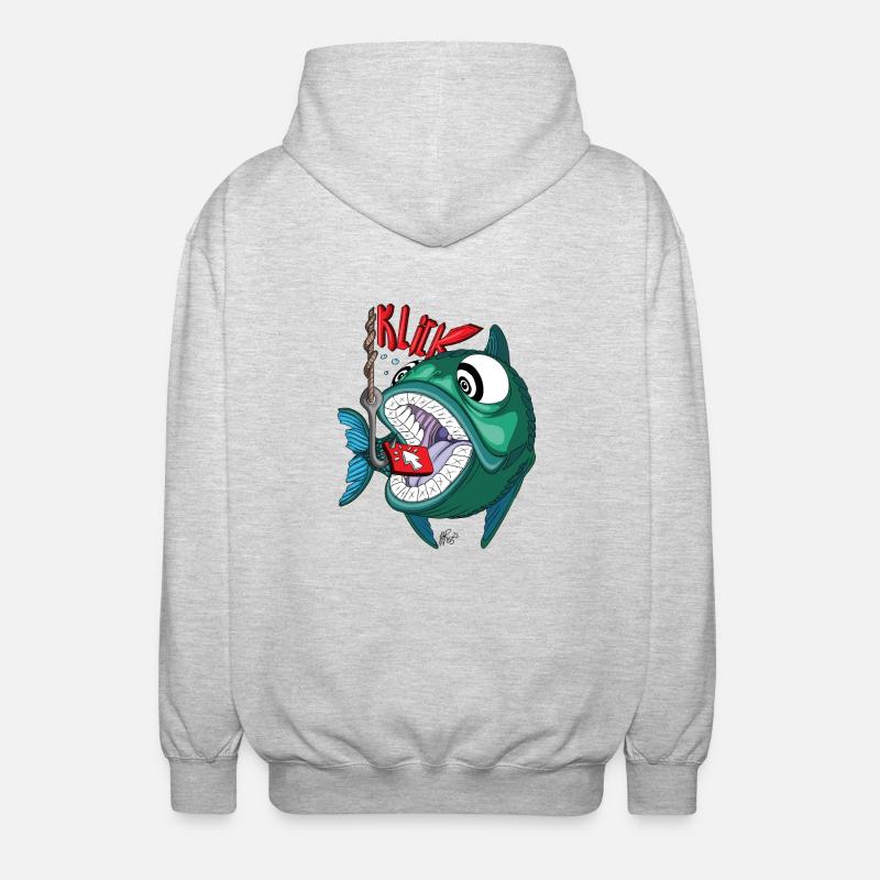 Klick Bait - Unisex Kapuzenjacke - Hellgrau meliert