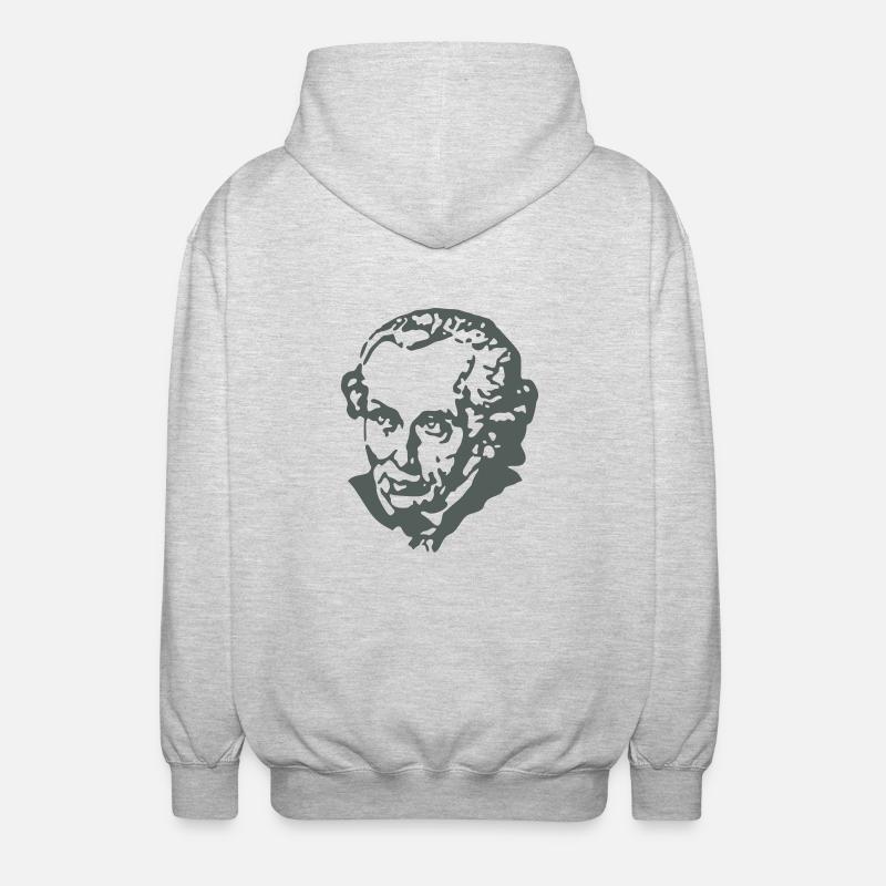 Immanuel Kant - Unisex Kapuzenjacke - Hellgrau meliert