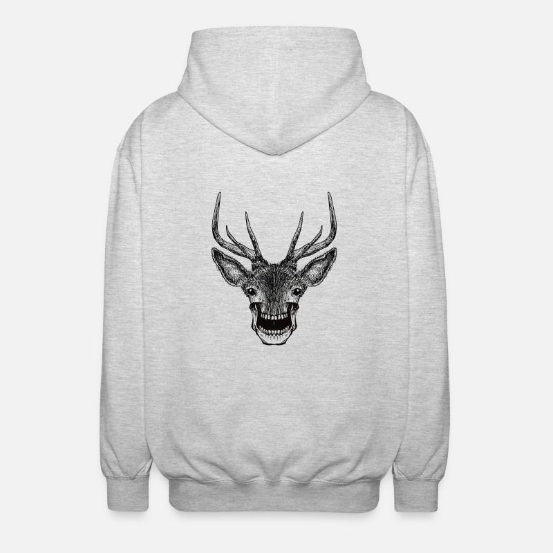 Crâne de cerf - Veste à capuche unisexe - gris clair chiné