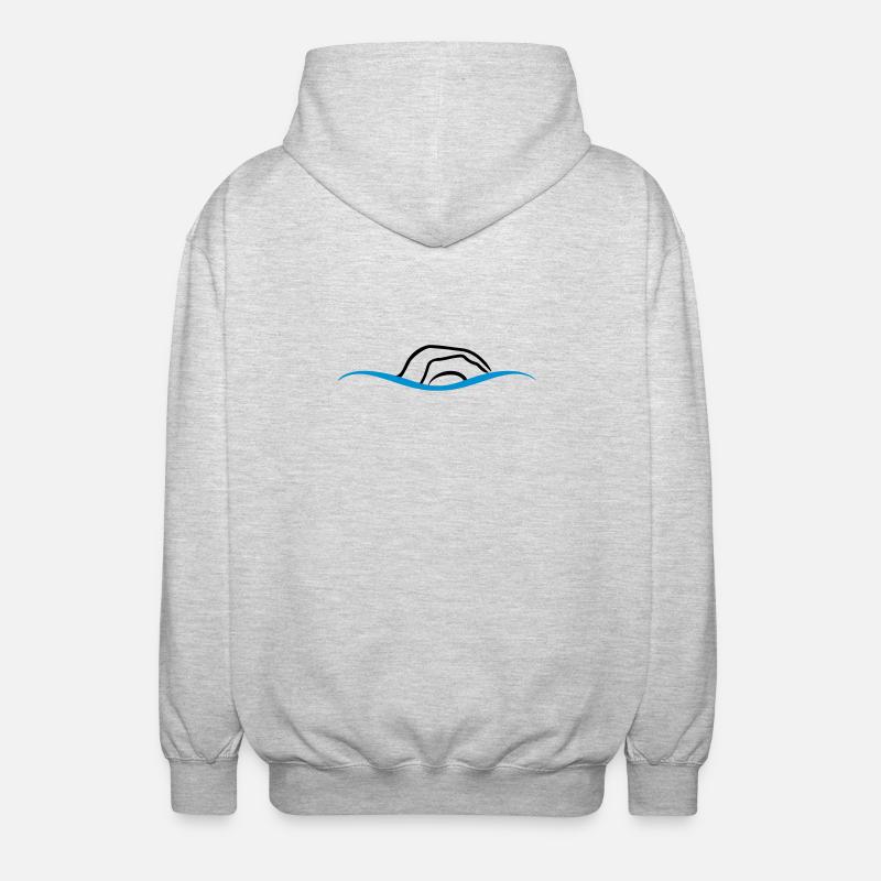 schwimmen - Unisex Kapuzenjacke - Hellgrau meliert