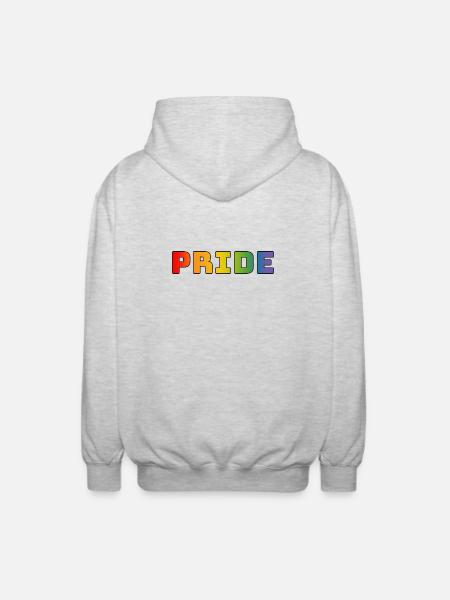 rainbow pride LGBT lgbtqi queer - Unisex Hooded Jacket - light heather grey