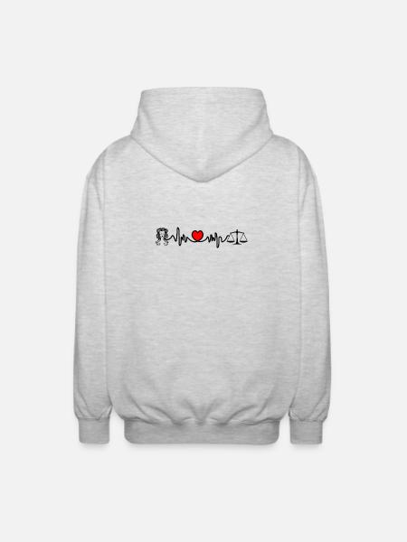Heart rate cardio Virgo Libra - Unisex Hooded Jacket - light heather grey
