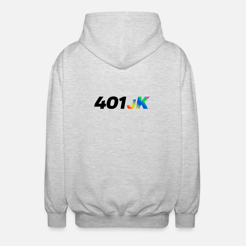 401JK Regenbogen Gradient - Unisex Kapuzenjacke - Hellgrau meliert