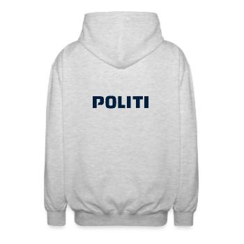 Polizei - Unisex Kapuzenjacke - Hellgrau meliert - Hinten - AI Model Male 185 light (185cm)