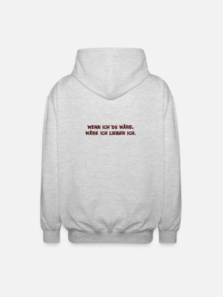Wenn ich Du wäre … - Unisex Kapuzenjacke - Hellgrau meliert