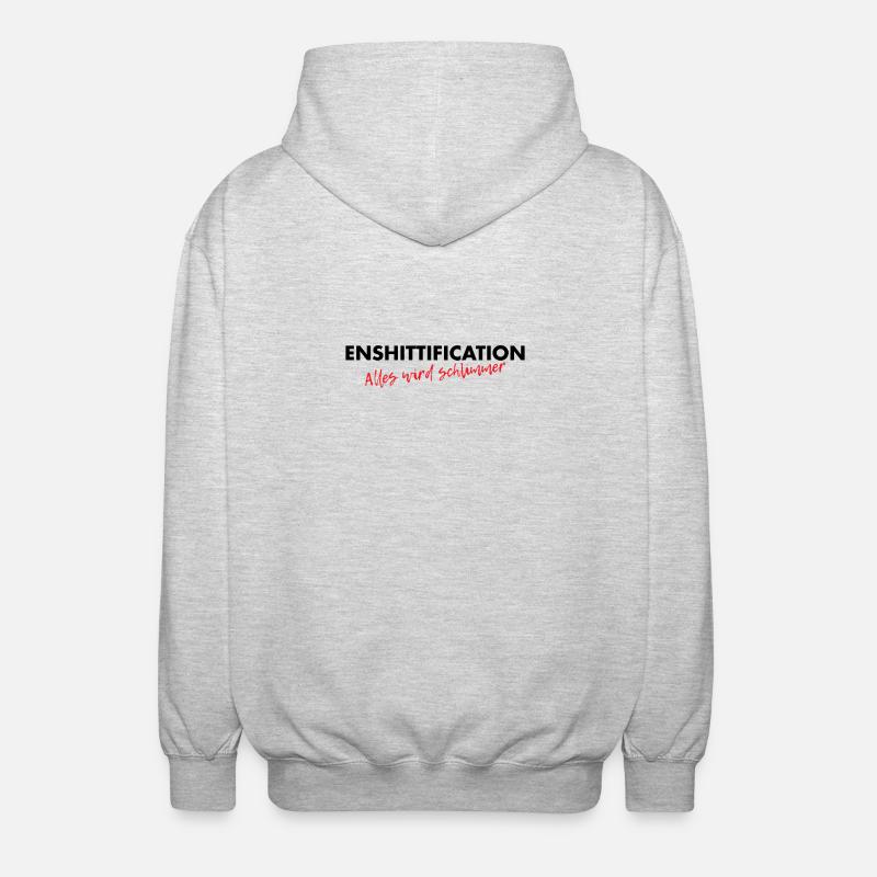 Enshittification - alles wird schlimmer! - Unisex Kapuzenjacke - Hellgrau meliert