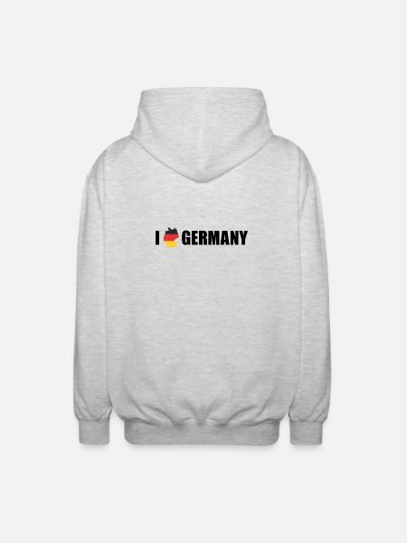 I love Germany Deutschland - Unisex Hooded Jacket - light heather grey