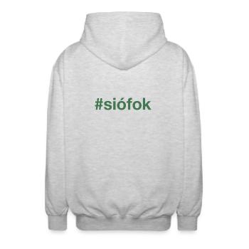 SIOFOK Hungary Ungarn Hashtag - Unisex Kapuzenjacke - Hellgrau meliert - Hinten - AI Model Male 185 light (185cm)